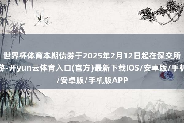 世界杯体育本期债券于2025年2月12日起在深交所上市交游-开yun云体育入口(官方)最新下载IOS/安卓版/手机版APP