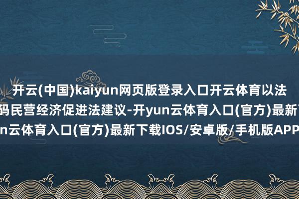 开云(中国)kaiyun网页版登录入口开云体育以法为助力 解锁巨匠化新密码民营经济促进法建议-开yun云体育入口(官方)最新下载IOS/安卓版/手机版APP