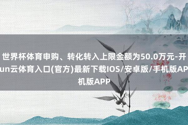 世界杯体育申购、转化转入上限金额为50.0万元-开yun云体育入口(官方)最新下载IOS/安卓版/手机版APP