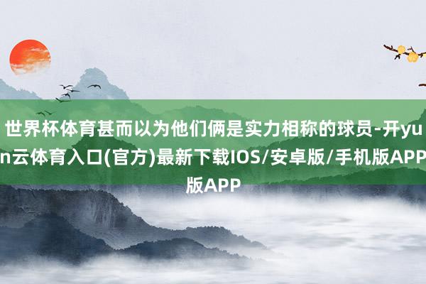 世界杯体育甚而以为他们俩是实力相称的球员-开yun云体育入口(官方)最新下载IOS/安卓版/手机版APP