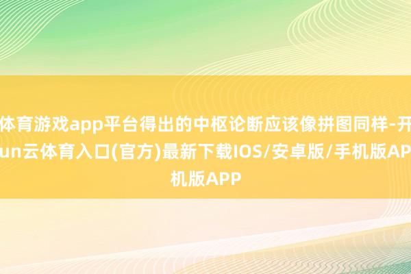 体育游戏app平台得出的中枢论断应该像拼图同样-开yun云体育入口(官方)最新下载IOS/安卓版/手机版APP
